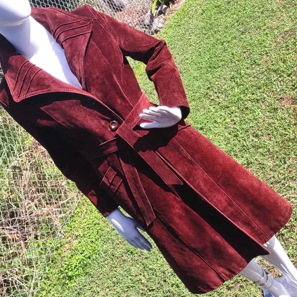 Argentinian Ladies Genuine Suede Leather Full Length Coat